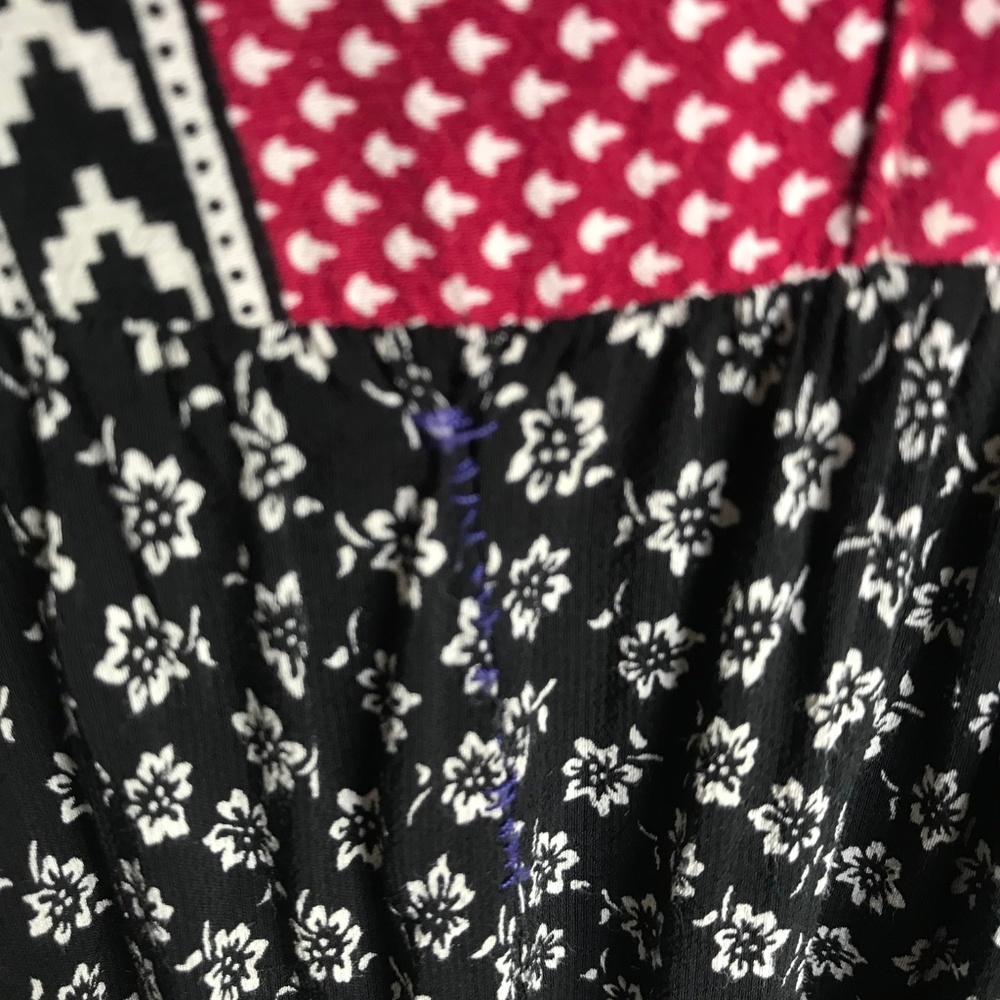 Forever 21 Boho Babydoll Dress Red White Black - Picture 4 of 7